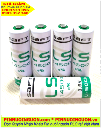 Saft LS14500; Pin nuôi nguồn PLC Saft LS14500 lithium 3.6v A 2600mAh chính hãng, Xuất xứ Pháp